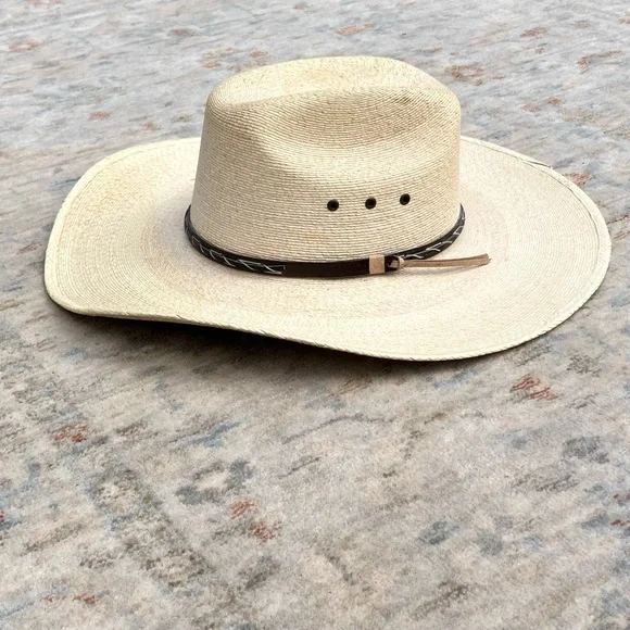 Texas Hat Co 30 Star Straw Hat Sz 7 1/8 - Picture 3 of 11